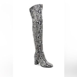 Marc Fisher “Vany” Snake Print Over the Knee Boots. Size 7.  WORN ONCE-LIKE NEW!